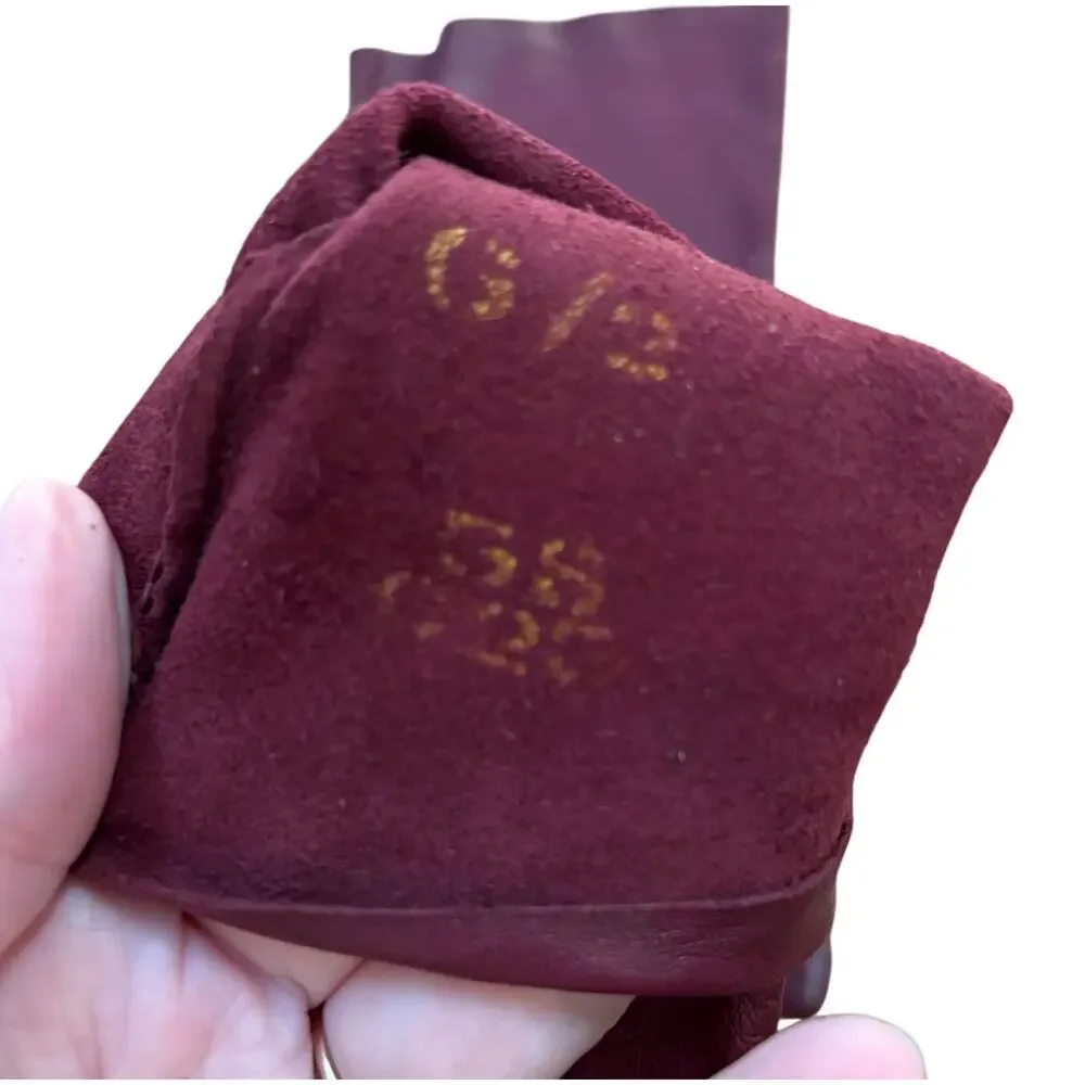 Vintage deep red leather ladies formal gloves size 6-1/2 classic mid century
